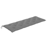 NNEVL Batavia Bench with Grey Cushion 150 cm Solid Wood Teak