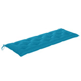 NNEVL Batavia Bench with Light Blue Cushion 150 cm Solid Wood Teak