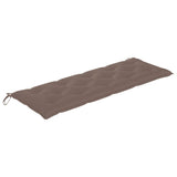 NNEVL Batavia Bench with Taupe Cushion 150 cm Solid Wood Teak