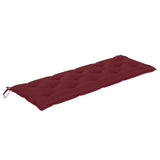 NNEVL Batavia Bench with Wine Red Cushion 150 cm Solid Wood Teak