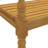 NNEVL Batavia Bench with Wine Red Cushion 150 cm Solid Wood Teak