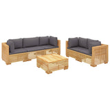 NNEVL 6 Piece Garden Lounge Set with Cushions Solid Wood Teak