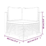 NNEVL 12 Piece Garden Lounge Set with Cushions Solid Teak Wood