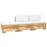NNEVL 3 Piece Garden Lounge Set with Cushions Solid Teak Wood