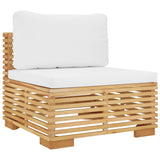 NNEVL 3 Piece Garden Lounge Set with Cushions Solid Teak Wood