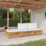 NNEVL 3 Piece Garden Lounge Set with Cushions Solid Teak Wood