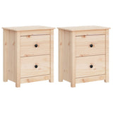 NNEVL Bedside Cabinets 2 pcs 50x35x61.5 cm Solid Wood Pine