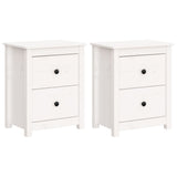 NNEVL Bedside Cabinets 2 pcs White 50x35x61.5 cm Solid Wood Pine