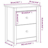 NNEVL Bedside Cabinets 2 pcs White 50x35x61.5 cm Solid Wood Pine