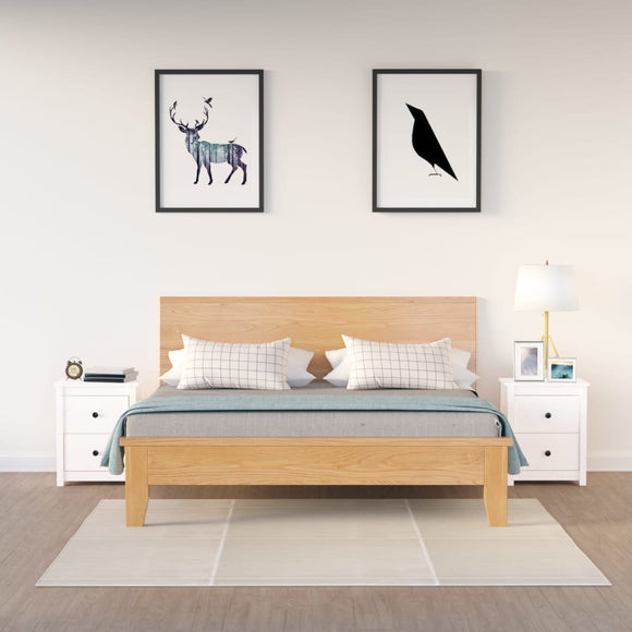 NNEVL Bedside Cabinets 2 pcs White 50x35x61.5 cm Solid Wood Pine