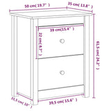 NNEVL Bedside Cabinet Honey Brown 50x35x61.5 cm Solid Wood Pine