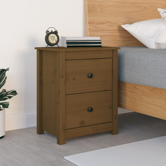NNEVL Bedside Cabinet Honey Brown 50x35x61.5 cm Solid Wood Pine