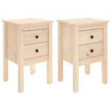 NNEVL Bedside Cabinets 2 pcs 40x35x61.5 cm Solid Wood Pine