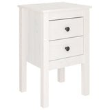 NNEVL Bedside Cabinet White 40x35x61.5 cm Solid Wood Pine