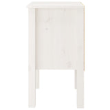 NNEVL Bedside Cabinet White 40x35x61.5 cm Solid Wood Pine