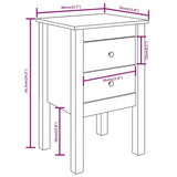 NNEVL Bedside Cabinet White 40x35x61.5 cm Solid Wood Pine