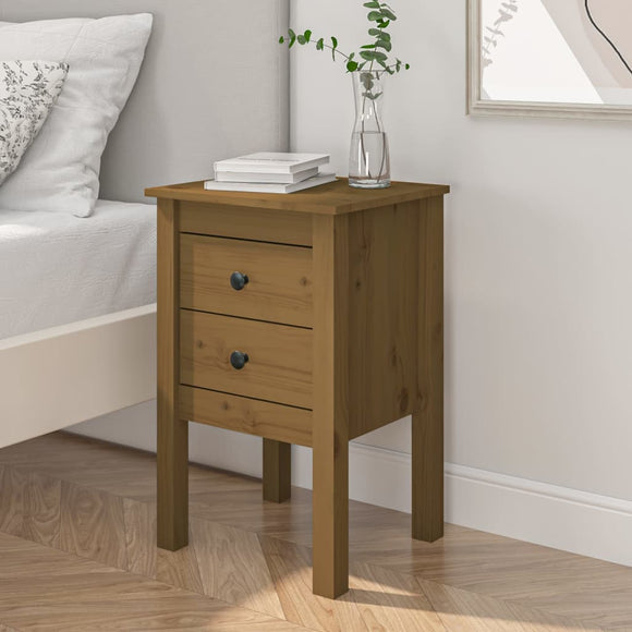 NNEVL Bedside Cabinet Honey Brown 40x35x61.5 cm Solid Wood Pine