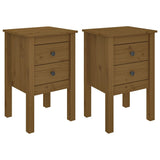 NNEVL Bedside Cabinets 2 pcs Honey Brown 40x35x61.5cm Solid Wood Pine