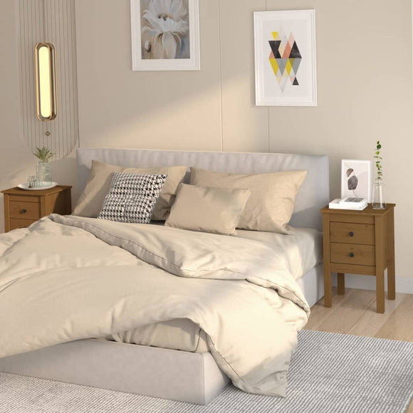 NNEVL Bedside Cabinets 2 pcs Honey Brown 40x35x61.5cm Solid Wood Pine