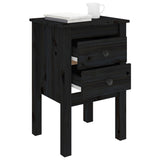 NNEVL Bedside Cabinet Black 40x35x61.5 cm Solid Wood Pine