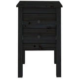 NNEVL Bedside Cabinet Black 40x35x61.5 cm Solid Wood Pine
