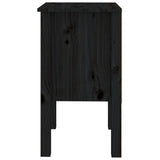 NNEVL Bedside Cabinet Black 40x35x61.5 cm Solid Wood Pine