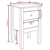 NNEVL Bedside Cabinet Black 40x35x61.5 cm Solid Wood Pine