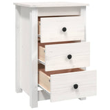 NNEVL Bedside Cabinets 2 pcs White 40x35x61.5 cm Solid Wood Pine