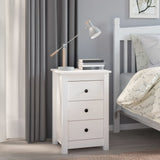 NNEVL Bedside Cabinets 2 pcs White 40x35x61.5 cm Solid Wood Pine