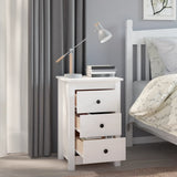 NNEVL Bedside Cabinets 2 pcs White 40x35x61.5 cm Solid Wood Pine
