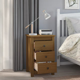 NNEVL Bedside Cabinets 2 pcs Honey Brown 40x35x61.5 cm Solid Wood Pine