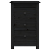 NNEVL Bedside Cabinets 2 pcs Black 40x35x61.5 cm Solid Wood Pine