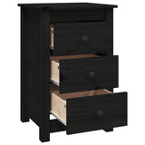 NNEVL Bedside Cabinets 2 pcs Black 40x35x61.5 cm Solid Wood Pine