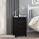 NNEVL Bedside Cabinets 2 pcs Black 40x35x61.5 cm Solid Wood Pine
