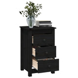 NNEVL Bedside Cabinets 2 pcs Black 40x35x61.5 cm Solid Wood Pine