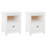 NNEVL Bedside Cabinets 2 pcs White 40x35x49 cm Solid Wood Pine
