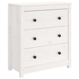 NNEVL Sideboard White 70x35x80 cm Solid Wood Pine
