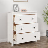 NNEVL Sideboard White 70x35x80 cm Solid Wood Pine