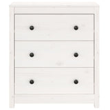 NNEVL Sideboard White 70x35x80 cm Solid Wood Pine