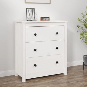 NNEVL Sideboard White 70x35x80 cm Solid Wood Pine