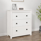 NNEVL Sideboard White 70x35x80 cm Solid Wood Pine