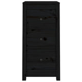 NNEVL Sideboards 2 pcs Black 40x35x80 cm Solid Wood Pine