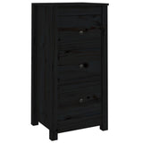 NNEVL Sideboards 2 pcs Black 40x35x80 cm Solid Wood Pine
