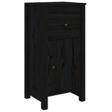 NNEVL Sideboard Black 40x35x80 cm Solid Wood Pine