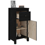 NNEVL Sideboard Black 40x35x80 cm Solid Wood Pine