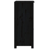 NNEVL Sideboard Black 40x35x80 cm Solid Wood Pine