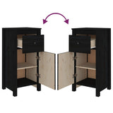 NNEVL Sideboard Black 40x35x80 cm Solid Wood Pine