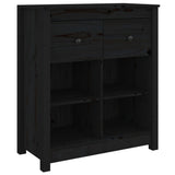 NNEVL Sideboard Black 70x35x80 cm Solid Wood Pine