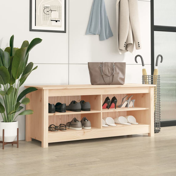NNEVL Shoe Bench 110x38x45.5 cm Solid Wood Pine