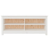 NNEVL Shoe Bench White 110x38x45.5 cm Solid Wood Pine